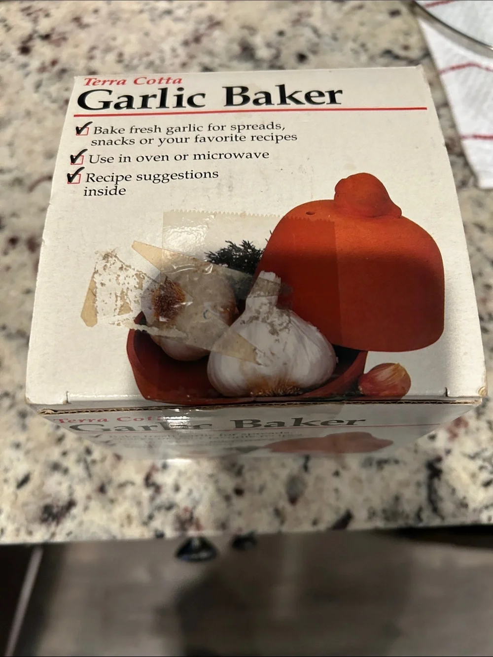Garlic Baker - Orange Ceramic Roaster
